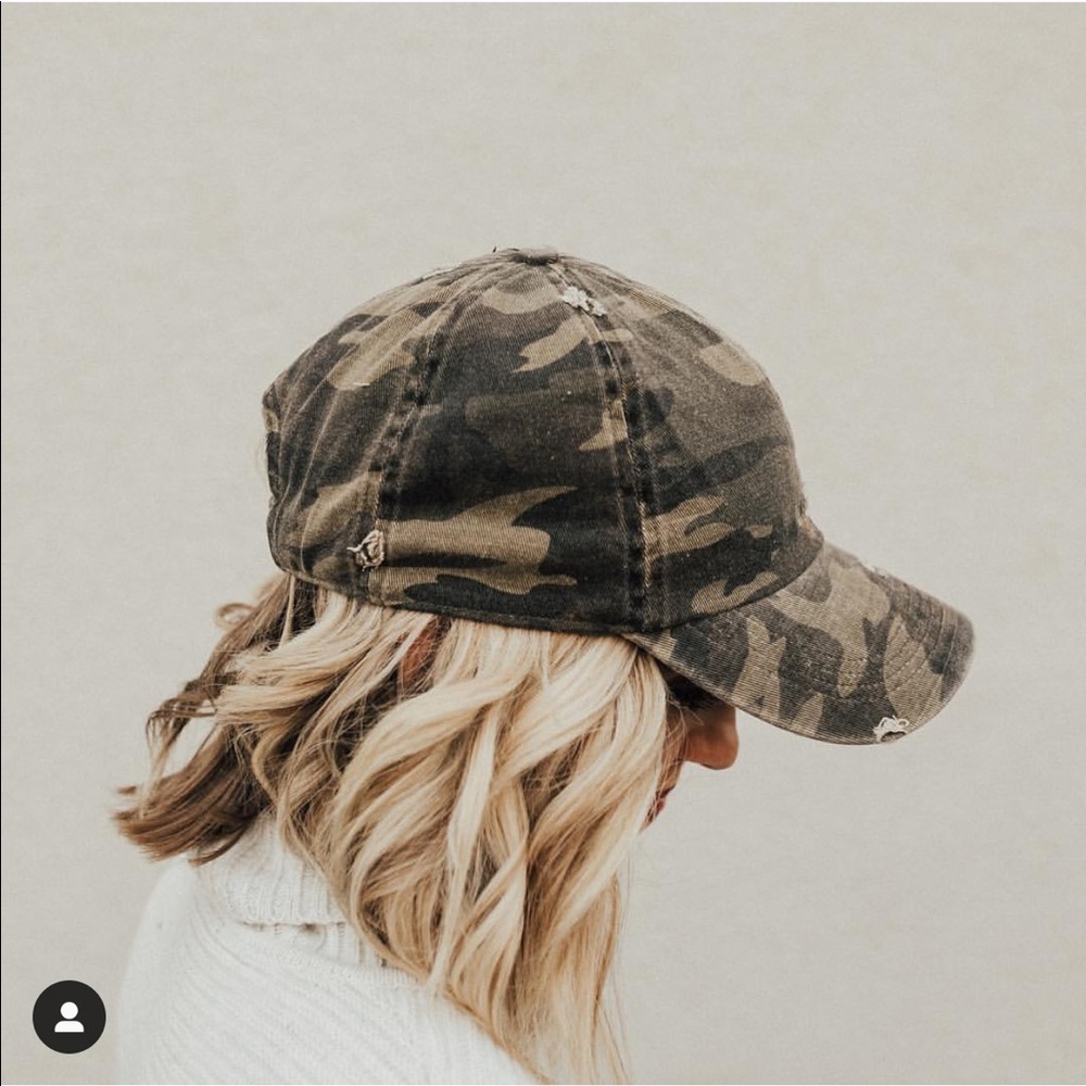 Camo print baseball hat